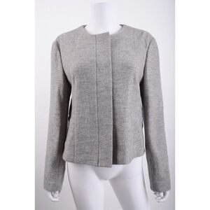 Calvin Klein Collection Womens Gray Blazer Jacket Top Wool Blend US 8 IT 44